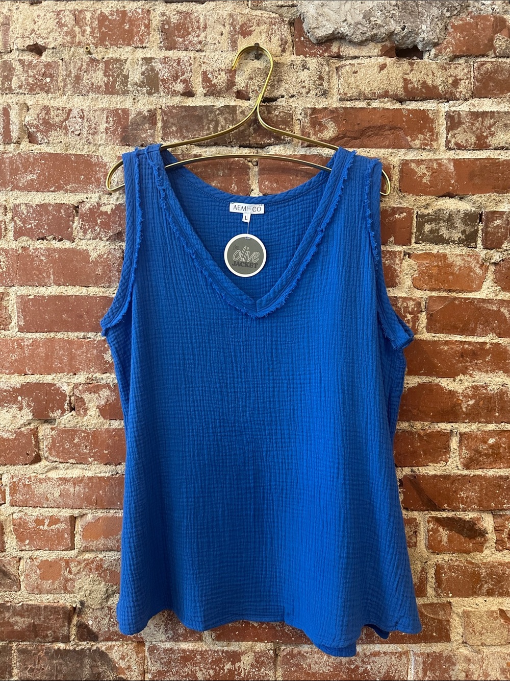 AEM + CO Women’s Cobalt Blue V-Neck Sleeveless Tank